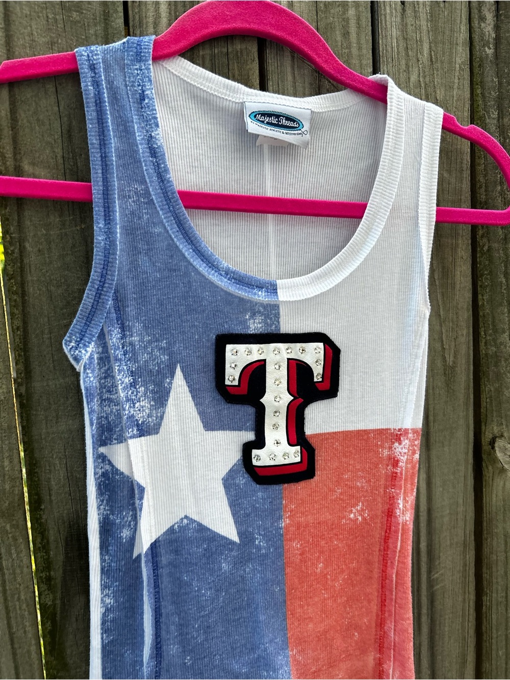 Bedazzled Texas Rangers Tank ⚾️❤️✨